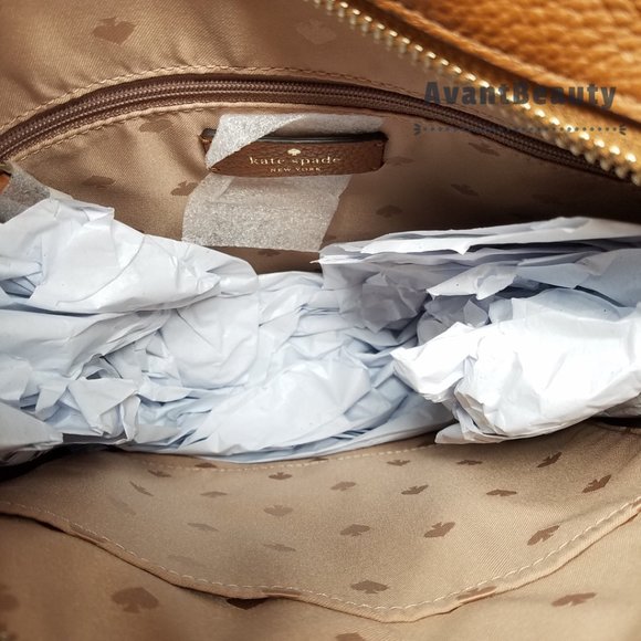 kate Spade New York Leila Top Zipper Crossbody Ginger Brown Large Front Zip Pock - Picture 2 of 10